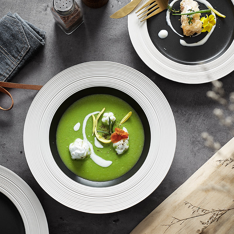 Akane Black&White Dining Plate