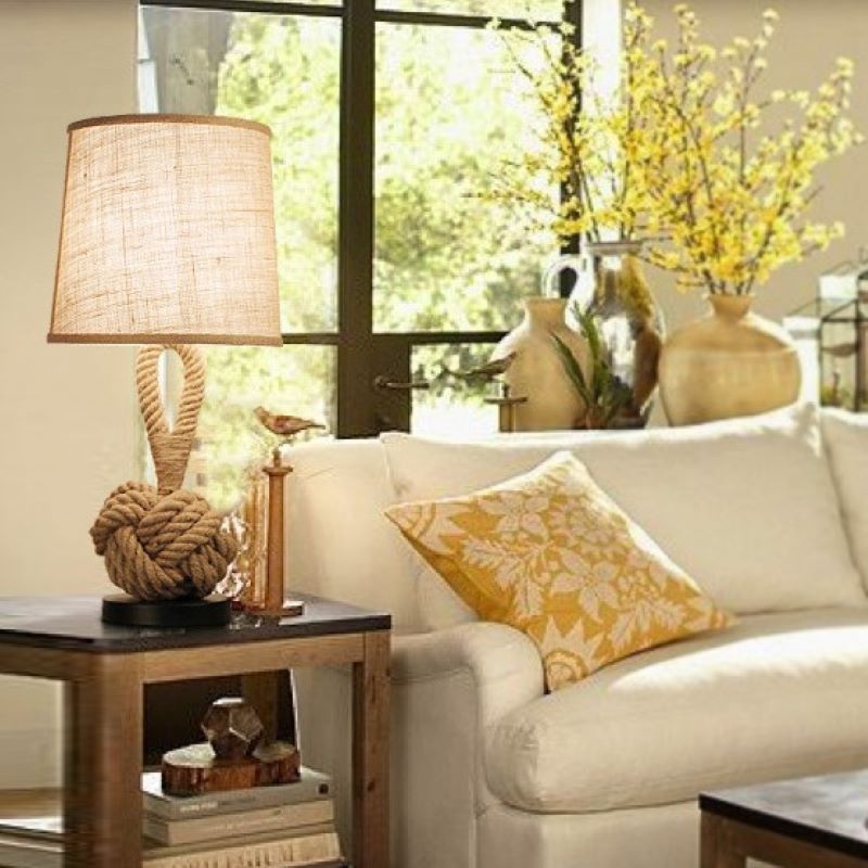 Vintage Twine Table Lamp