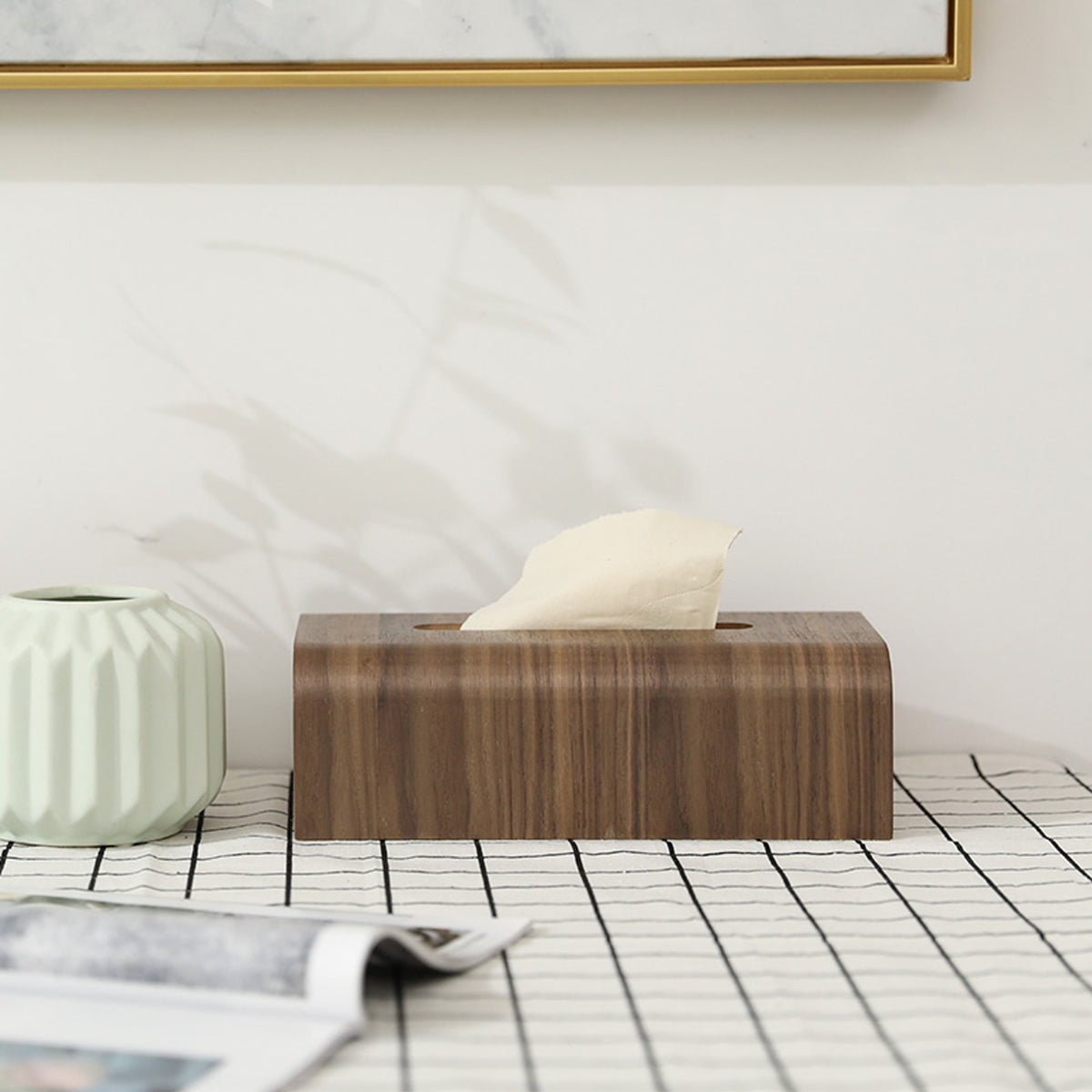 Wooden Walnut Tissue Box Cover