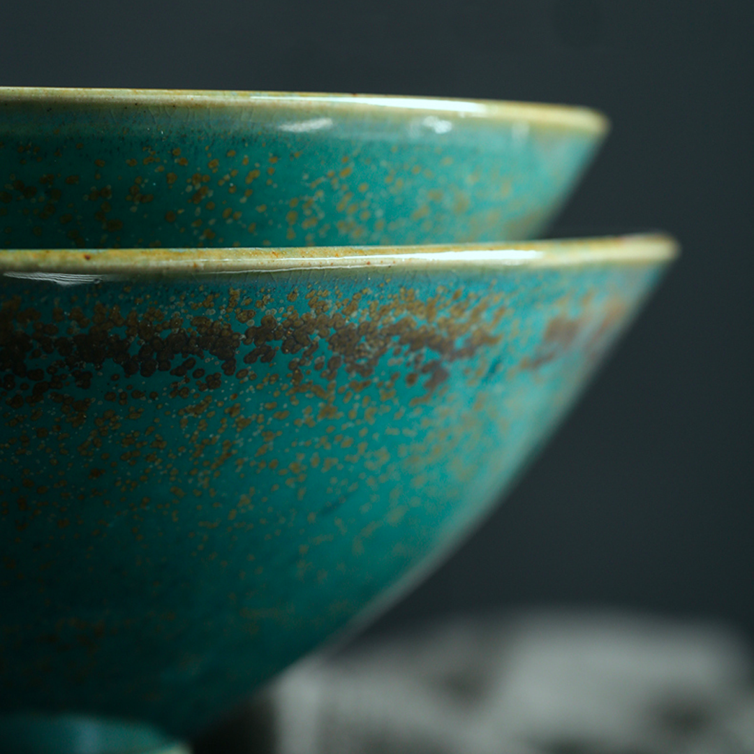 Jade Green Midori Footed Ramen Bowl