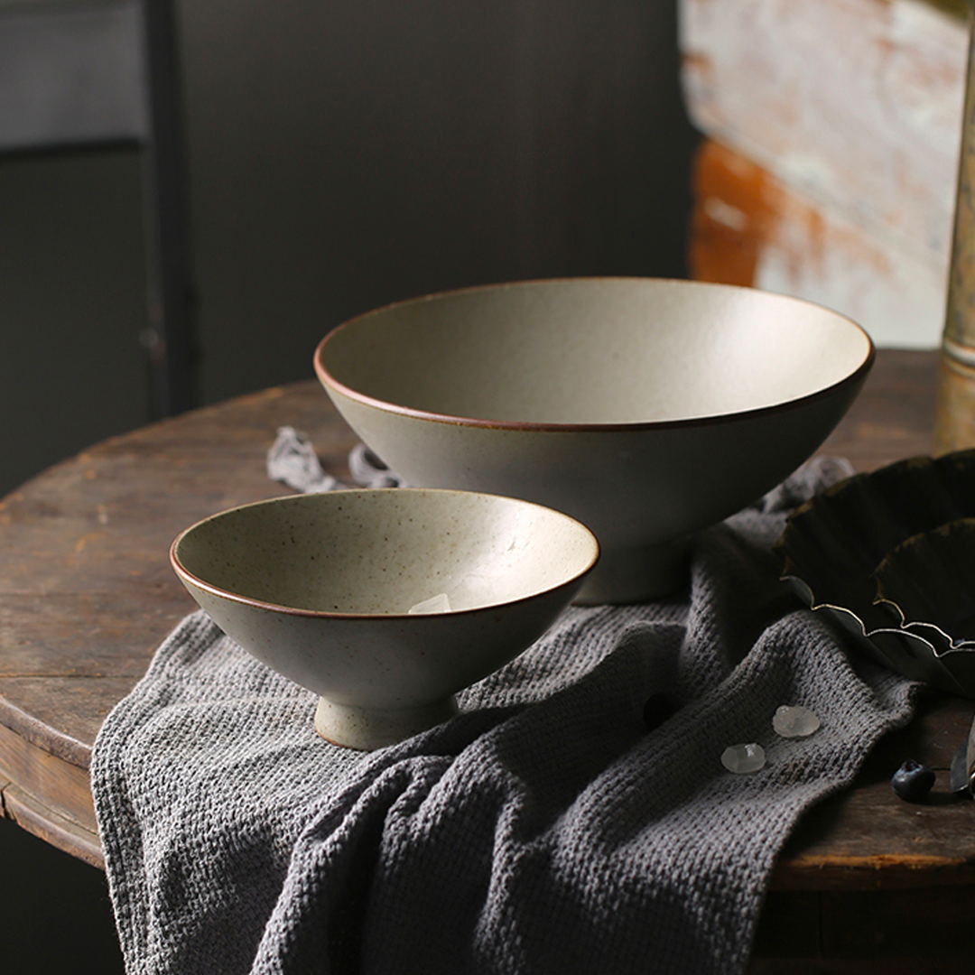 Abalone Gray Midori Footed Ramen Bowl