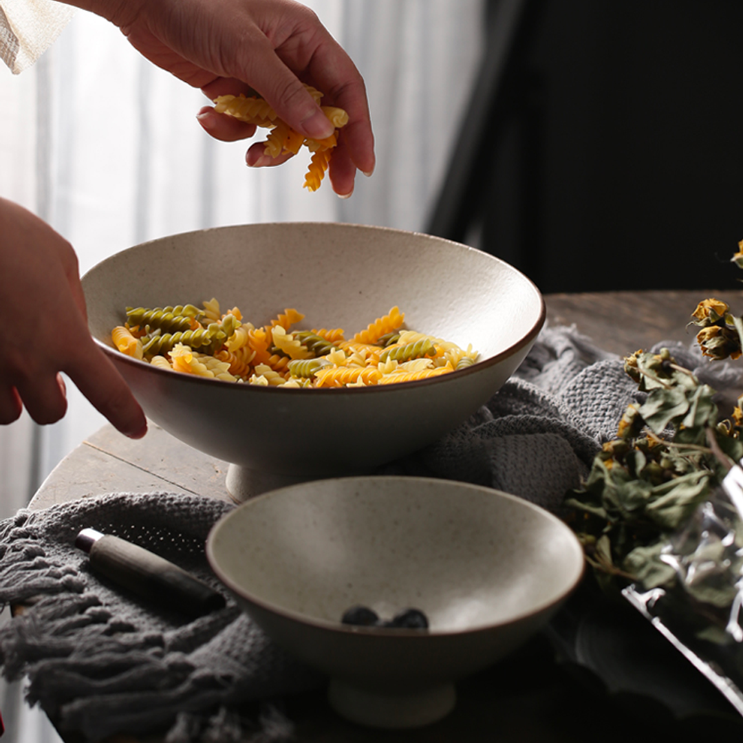 Abalone Gray Midori Footed Ramen Bowl