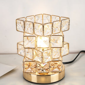 Ironwork Crystal Magic Cube Table Lamp