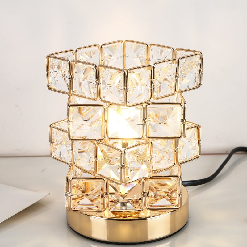Ironwork Crystal Magic Cube Table Lamp