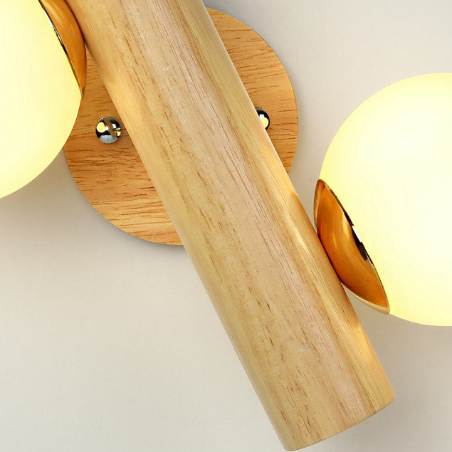 Wooden 360 Degree Rotating Twin Wall Lamp
