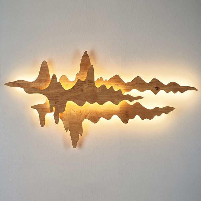 Asian Style Wooden LED Wall Lamp