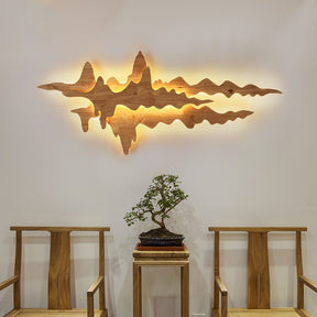 Asian Style Wooden LED Wall Lamp