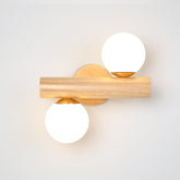 Wooden 360 Degree Rotating Twin Wall Lamp