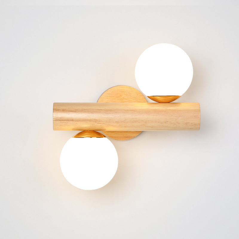 Wooden 360 Degree Rotating Twin Wall Lamp