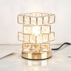 Ironwork Crystal Magic Cube Table Lamp