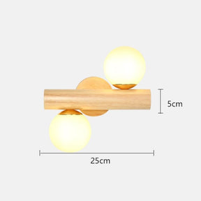 Wooden 360 Degree Rotating Twin Wall Lamp