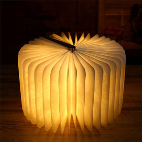 Wooden LED Flip Book Table Lamp