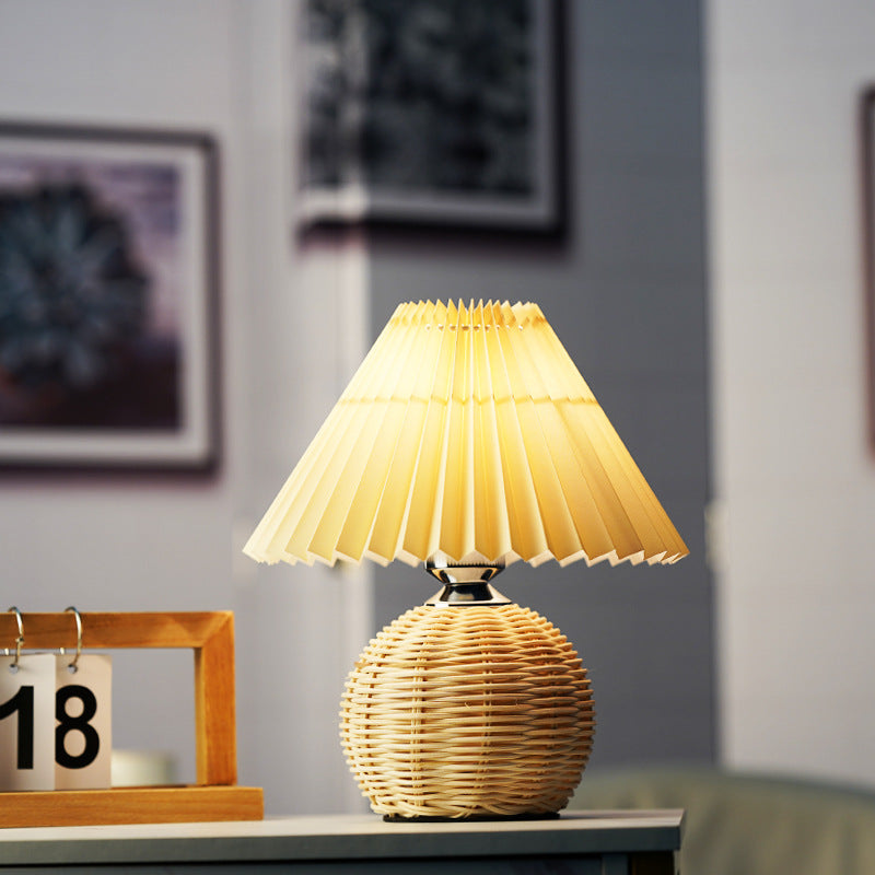 Retro Rattan Korean Style Table Lamp