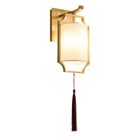 Asian Copper Minimalist Lantern Wall Lamp