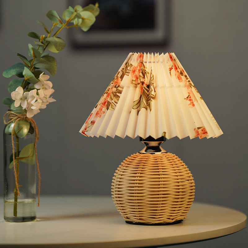 Retro Rattan Korean Style Table Lamp
