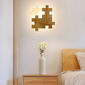 Creative Wooden LED Puzzle Wall Lamp