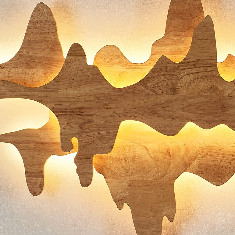 Asian Style Wooden LED Wall Lamp