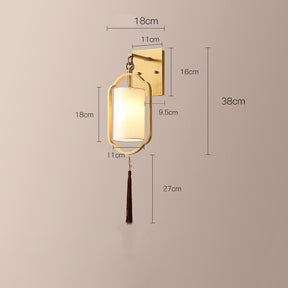 Asian Copper Minimalist Lantern Wall Lamp