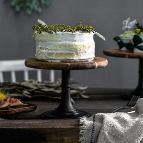 Black Footed Walnut Cake Stand