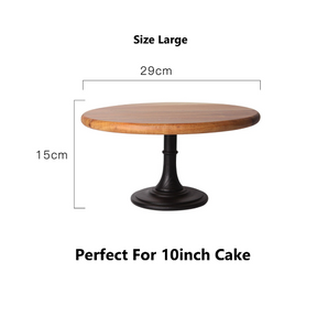 Black Footed Walnut Cake Stand