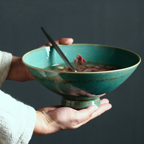 Jade Green Midori Footed Ramen Bowl