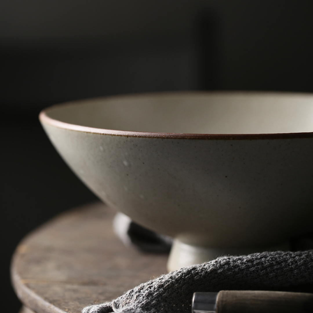 Abalone Gray Midori Footed Ramen Bowl