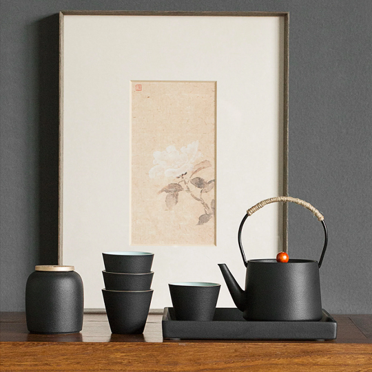Japanese Eri 7-Piece Ceramic Tea Set