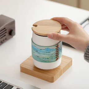 Yuku Hand-Painted Leather Sleeve Mug