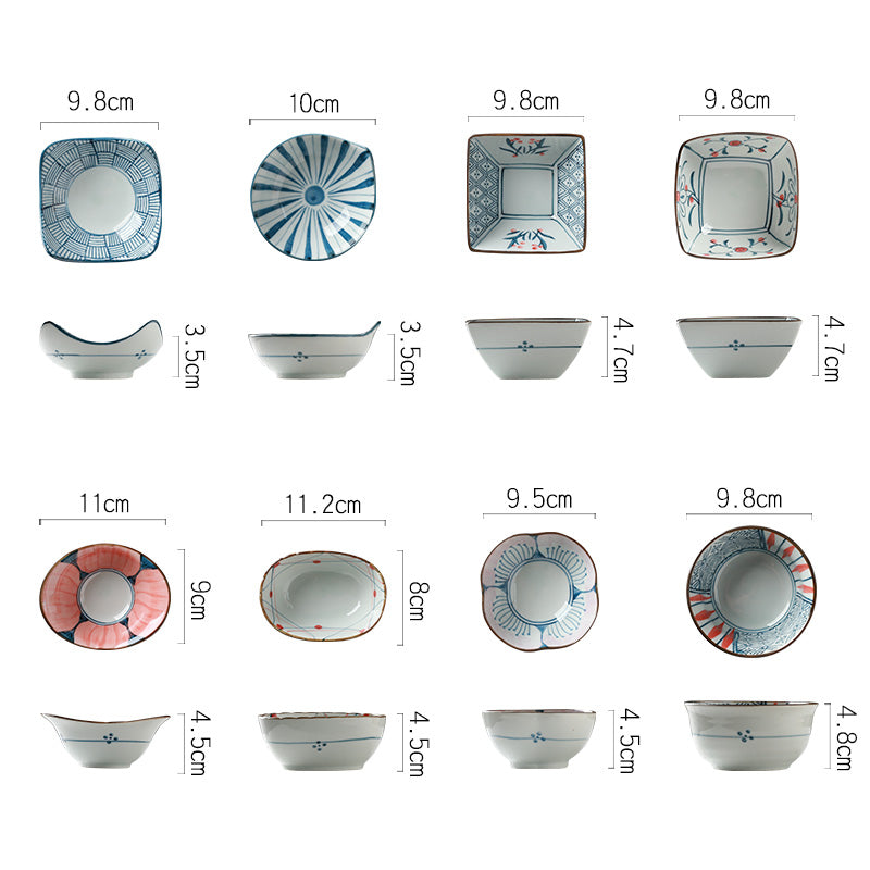 Japanese Style Condiment Dish Sauce Bowl (8 Piece Set)