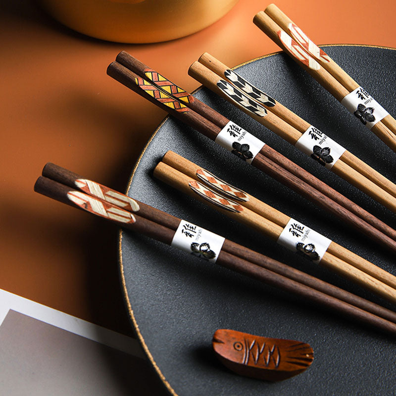 Ayumi Japanese Style Black Walnut Chopsticks Set
