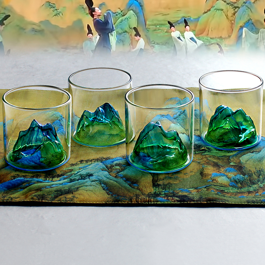 Custom Mount Fuji Spring Whiskey Glass