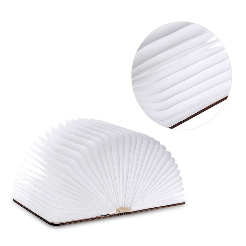 Wooden LED Flip Book Table Lamp